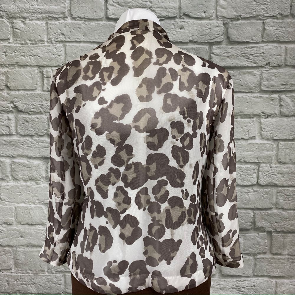 Chico's Drape Front Leopard Print Lined Light Jac… - image 4